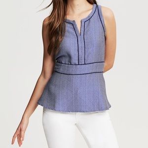 Banana Republic textured Riviera Blue peplum top